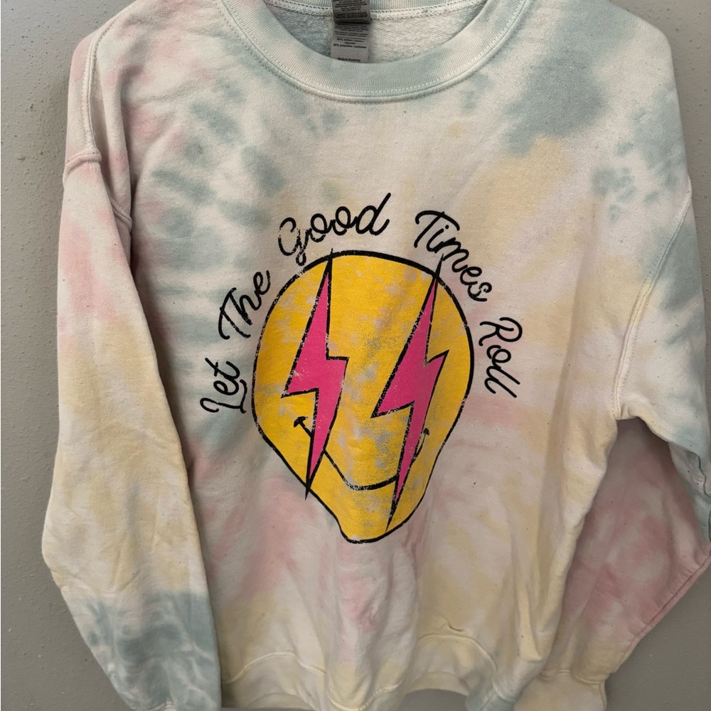 Tie-Dye Sweatshirt with Graphic Print